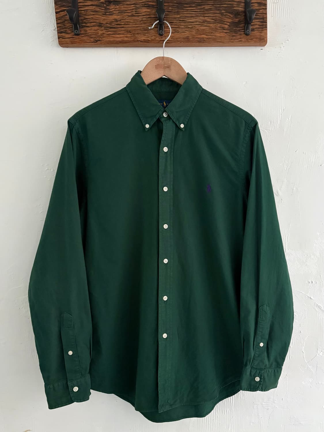 Polo 폴로 랄프로렌 신형 그린 버튼 다운 솔리드 셔츠 상품이미지1