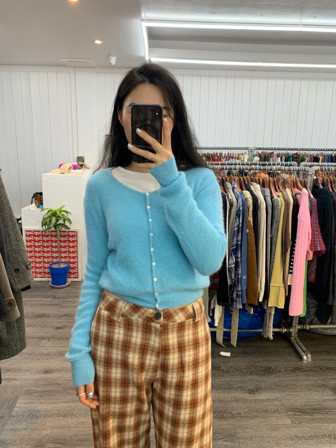 하늘색 가디건 상품이미지3