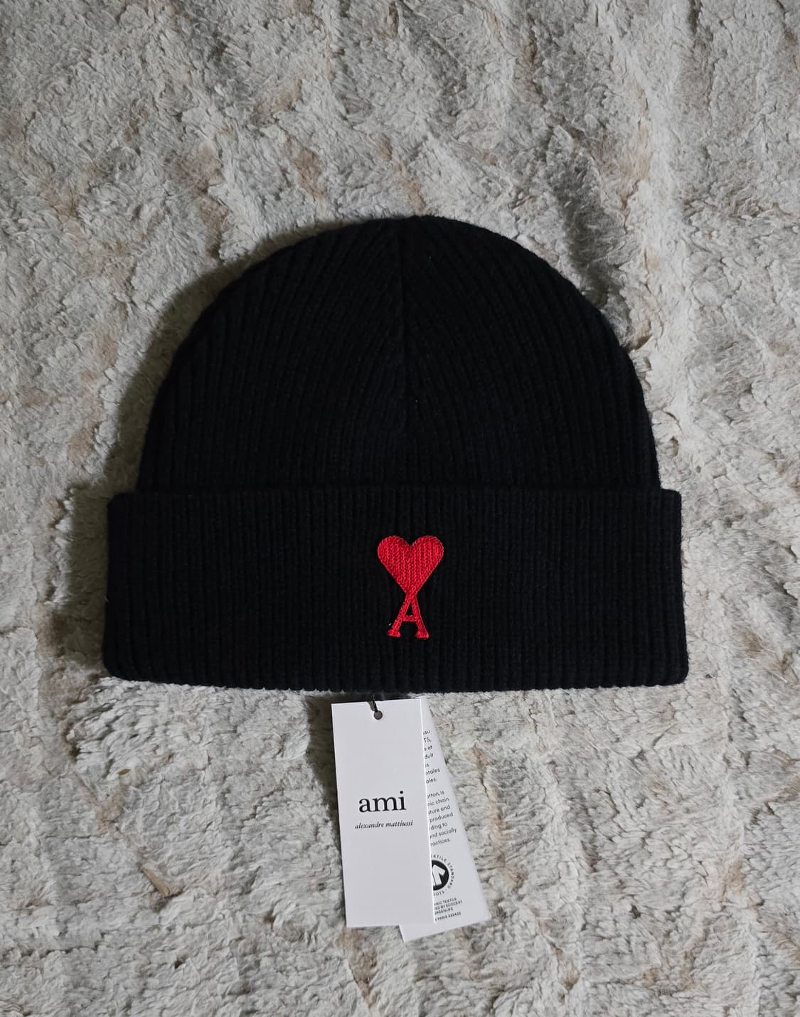 아미 스몰하트 로고 울 비니 모자 블랙 새제품 상품이미지2
