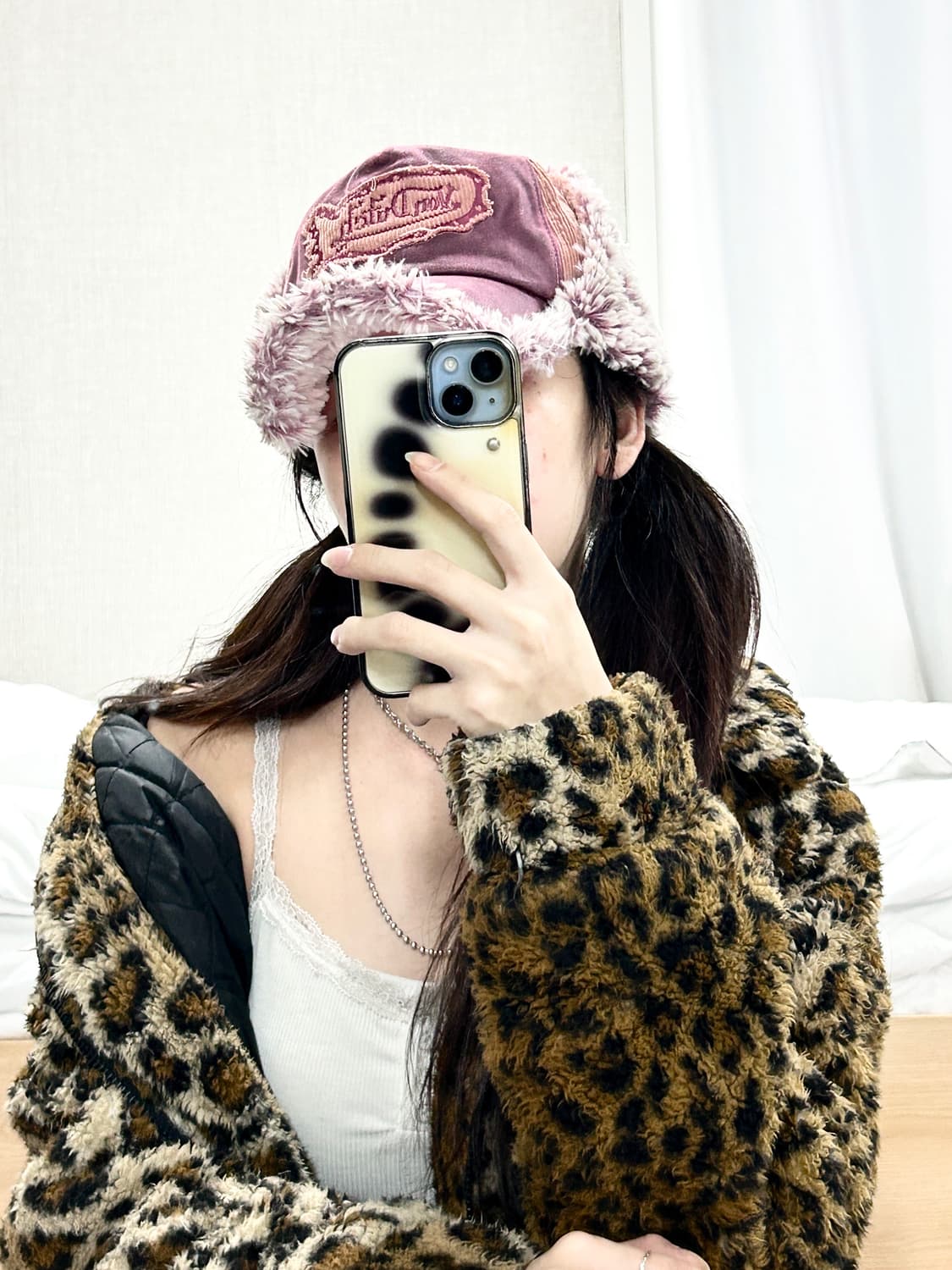 본더치 코듀로이 배색 핑크 트루퍼 햇 상품이미지2