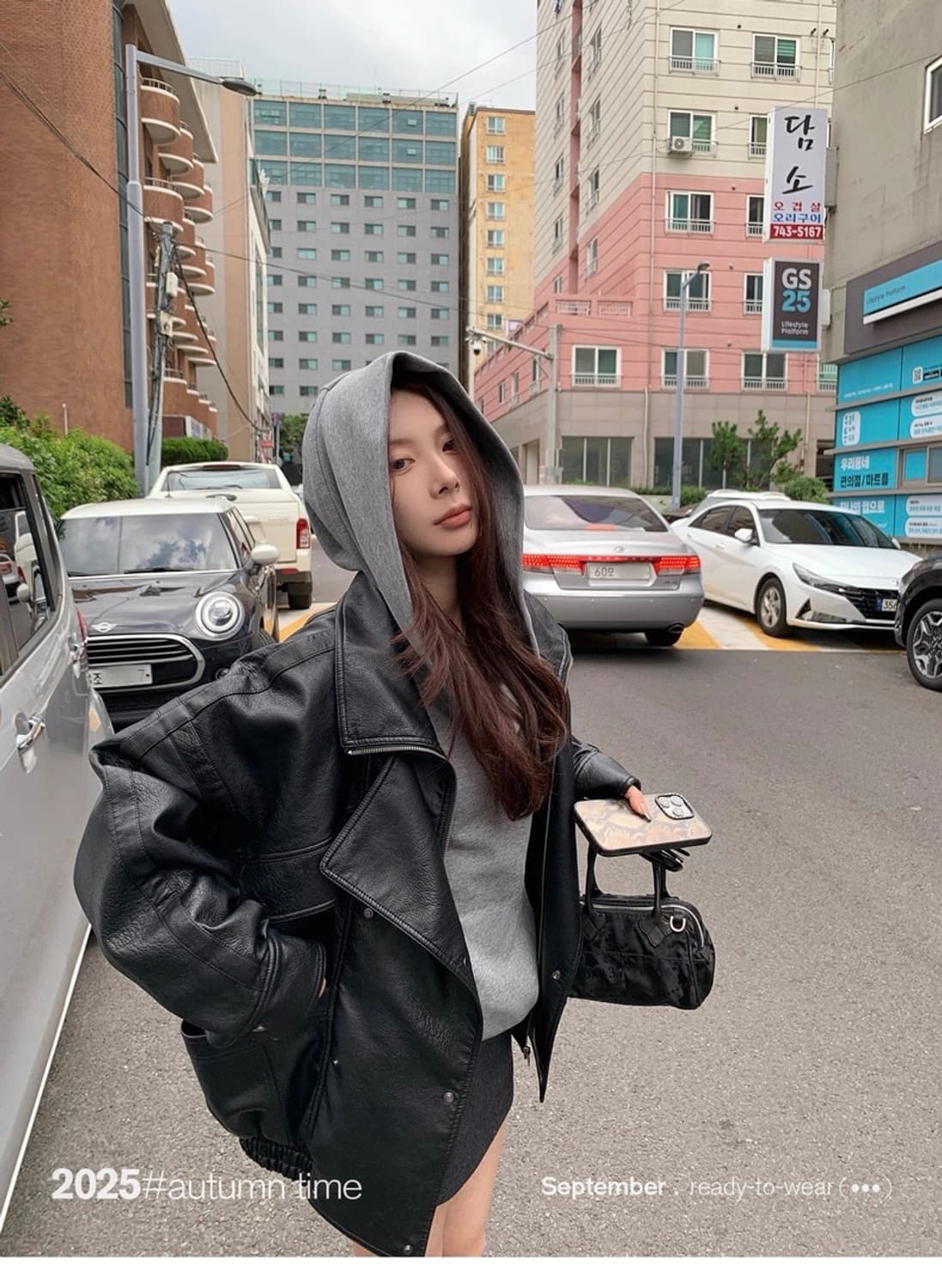 INAIEA 오프숄더 후드티 원숄더 후드 그레이 상품이미지5