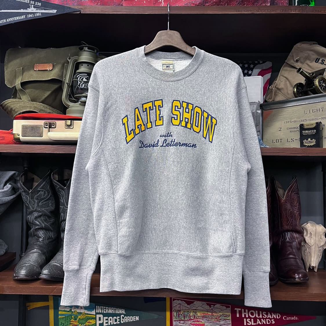 90s LEE 크로스 그레인 프린팅 리버스위브 스웻 맨투맨 상품이미지1