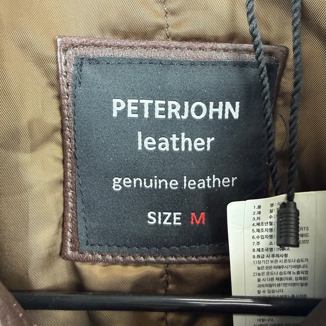 (M) PETERJOHN leather 천연가죽 라이더 자켓 브라운 상품이미지3