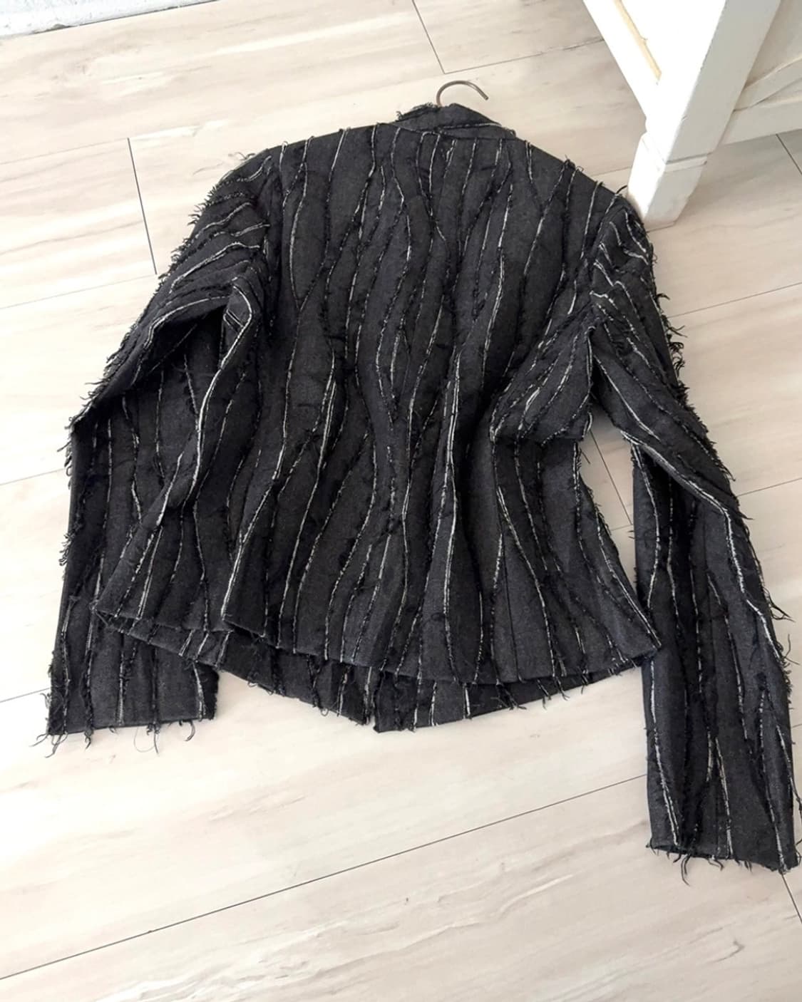 Black denim Fringe Feminine Jacket 상품이미지7