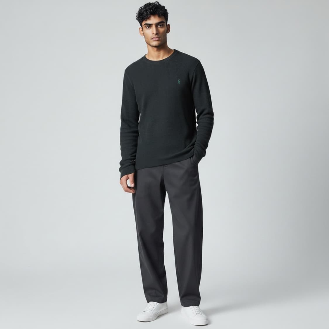 [M] Polo 폴로 랄프로렌 챠콜 와플 긴팔티 상품이미지2