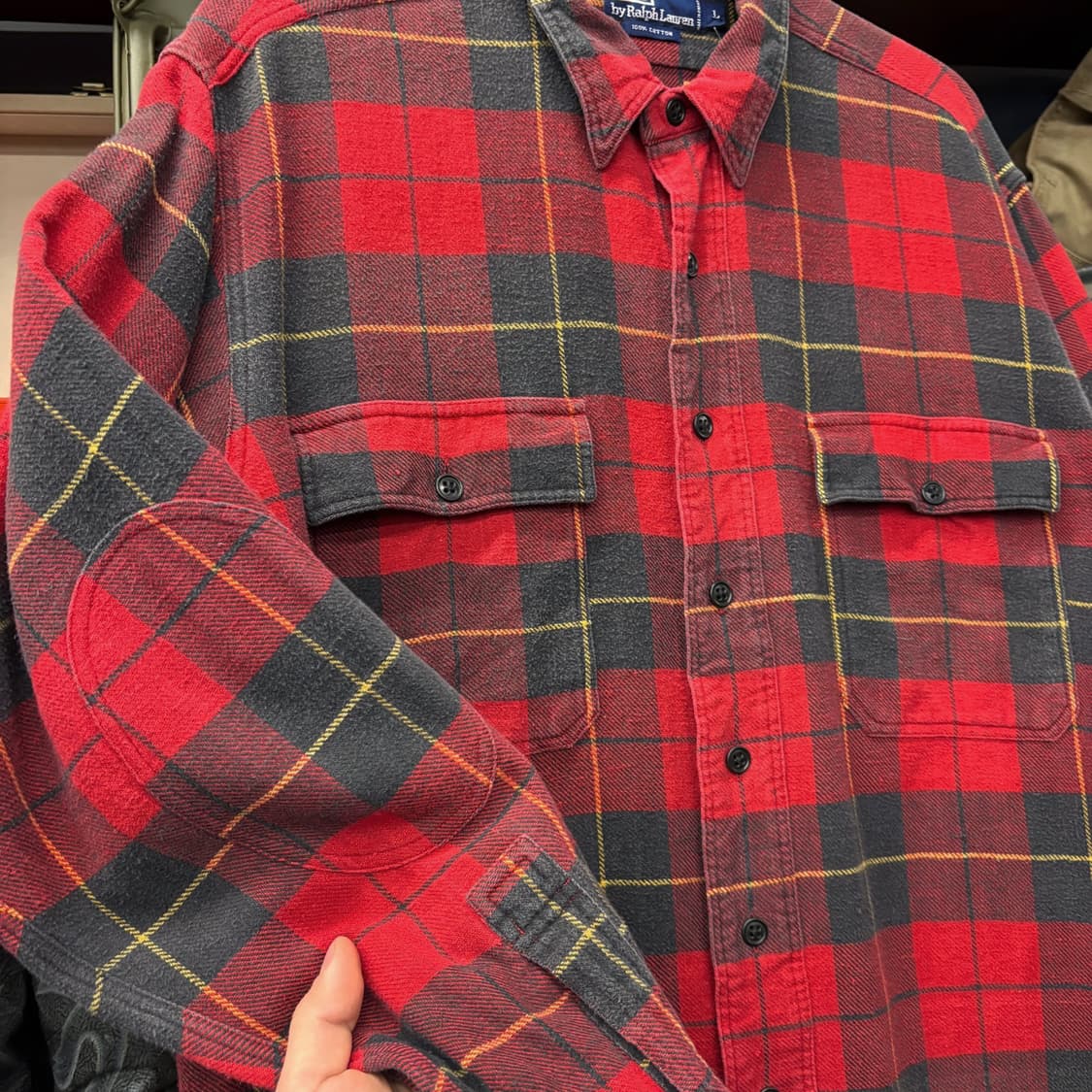 90s 폴로 랄프로렌 소프트 플란넬 타탄체크 워크셔츠 컴포트핏 N661 상품이미지5
