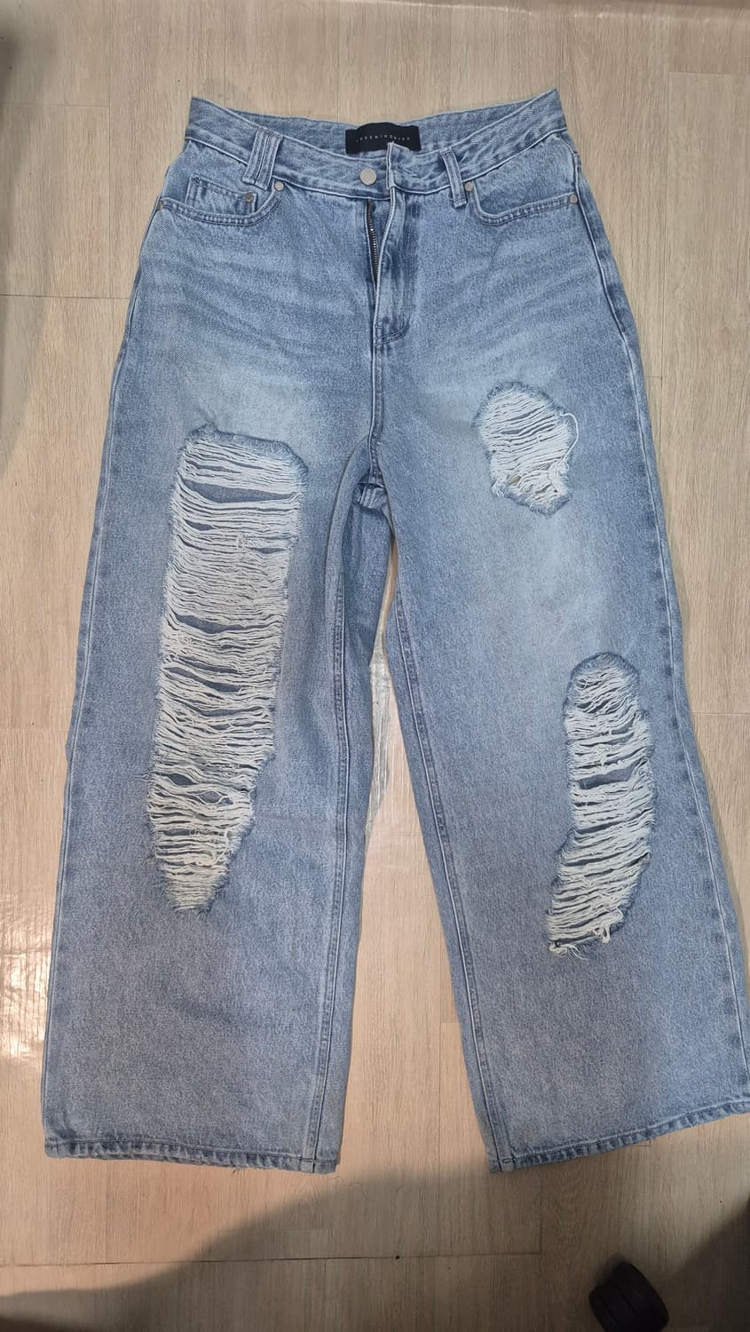 트리밍버드 스크래치 대미지 데님 블루 상품이미지2