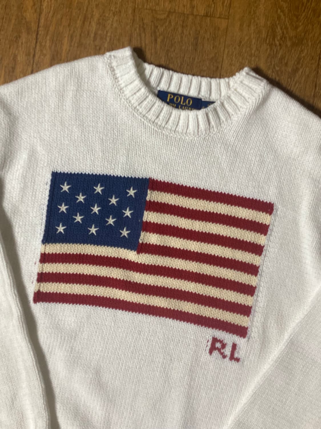 (상태최상!!)폴로 성조기 니트 화이트 상품이미지2