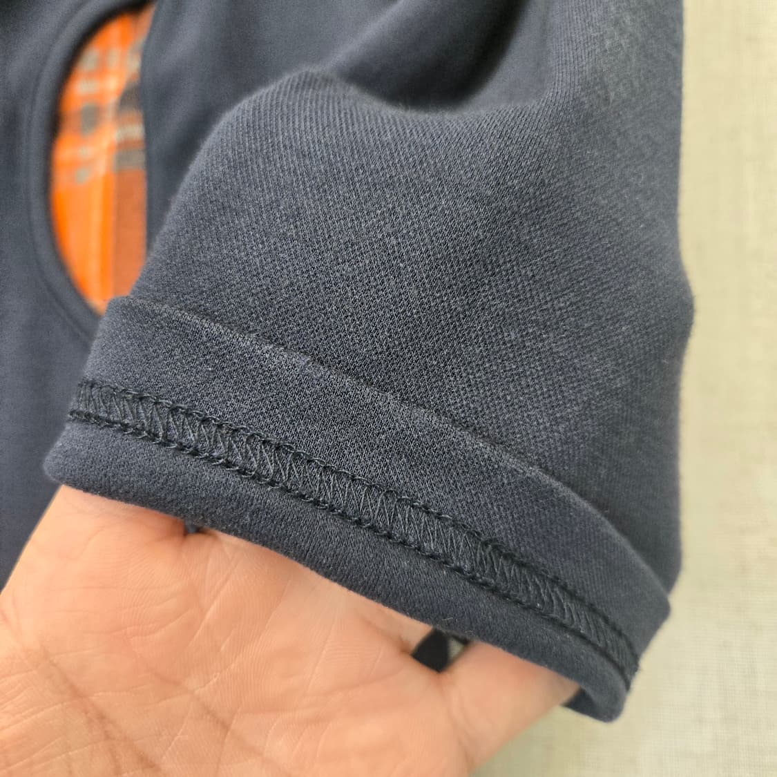 머싱웨어 펭귄 자수 체크 배색 하프넥 풀오버 상품이미지5