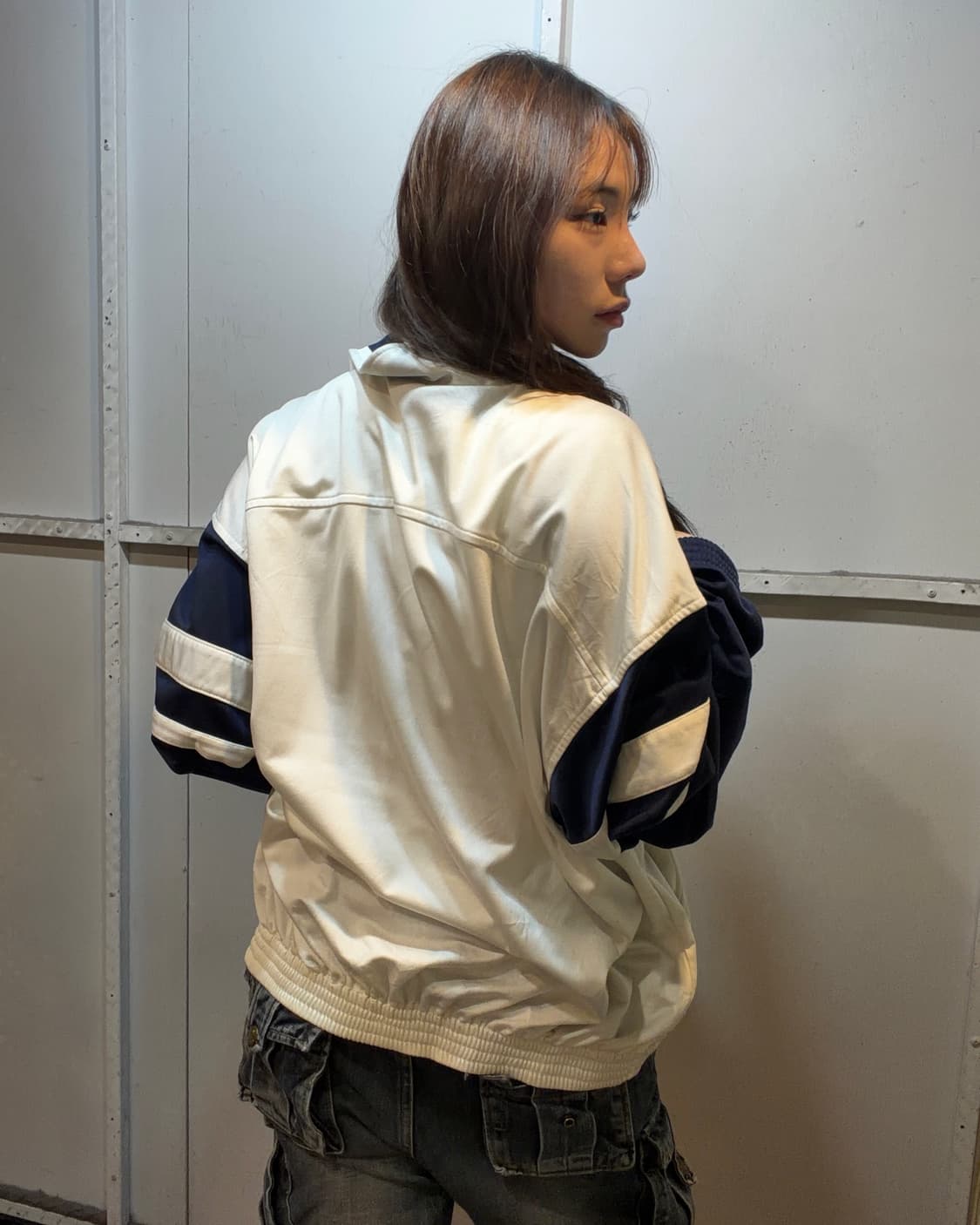 90s CHAMPION U.S.A white jersey zip-up 상품이미지2