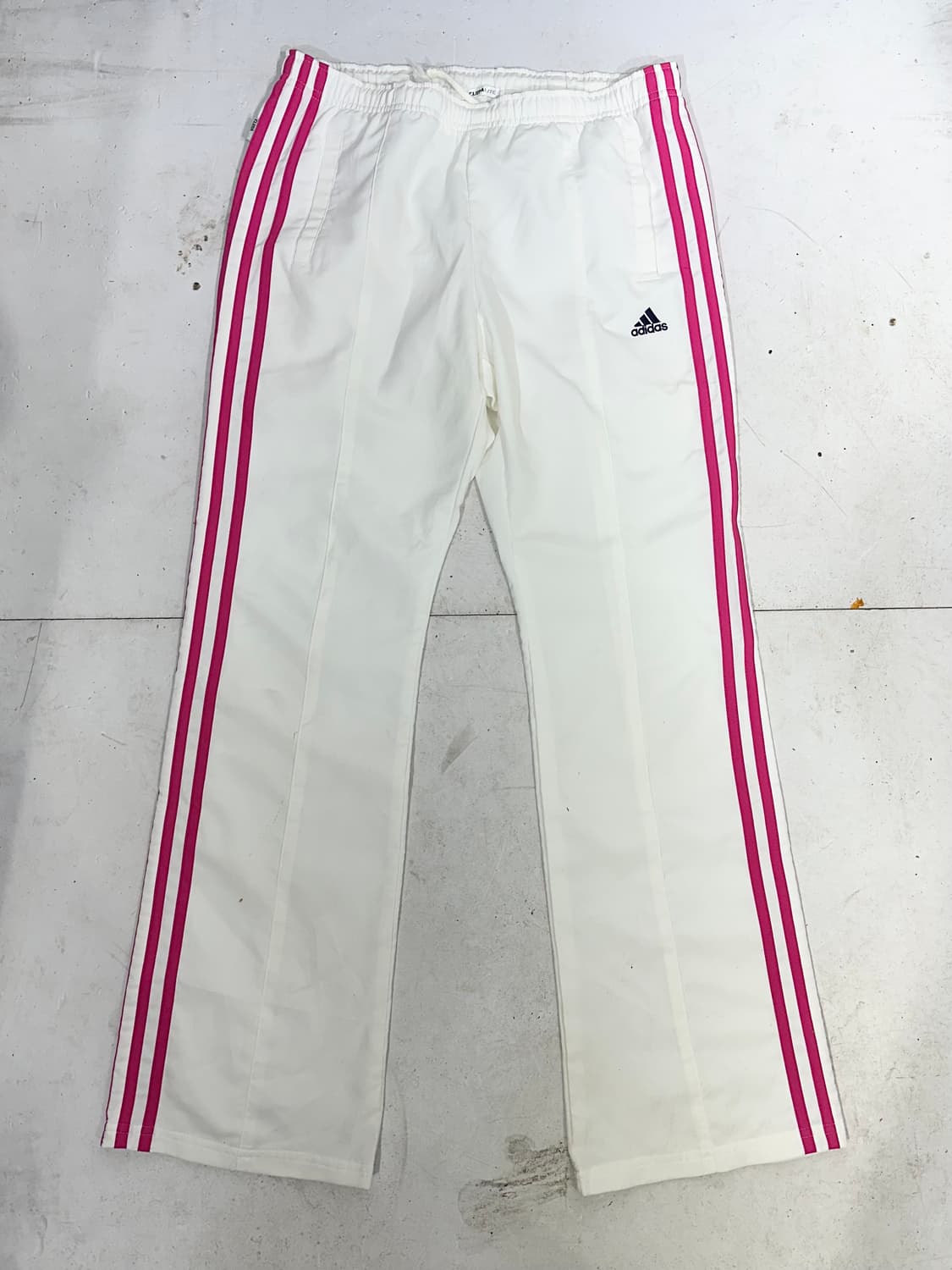 아디다스 대대장 화이트 핑크 삼선 와이드 트랙 팬츠  상품이미지4