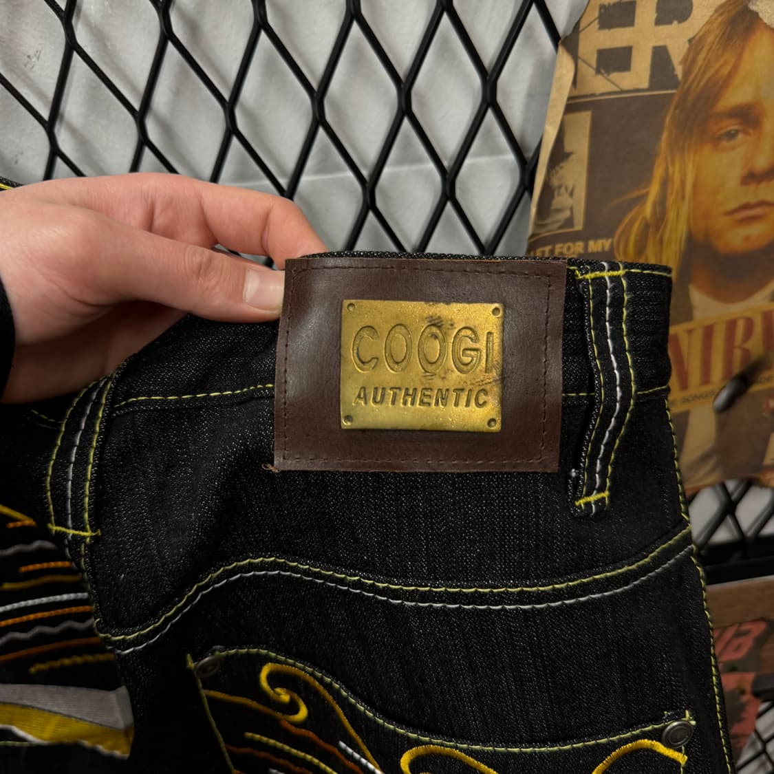 00s 쿠지 데드스탁 데님 반바지 전후면 자수 포인트 흑청 상품이미지6