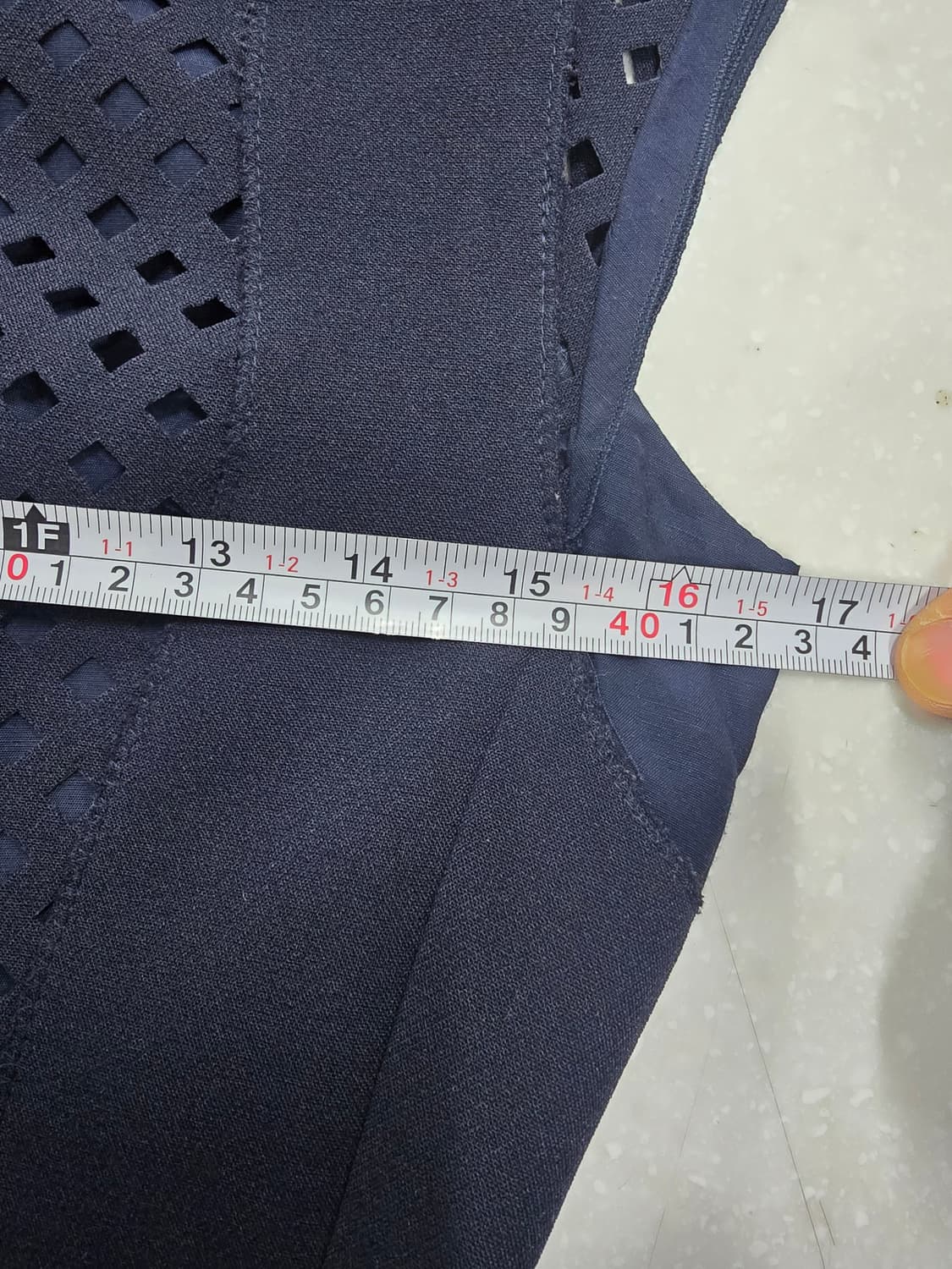 SJSJ 네이비 펀칭 A라인 원피스 상품이미지7