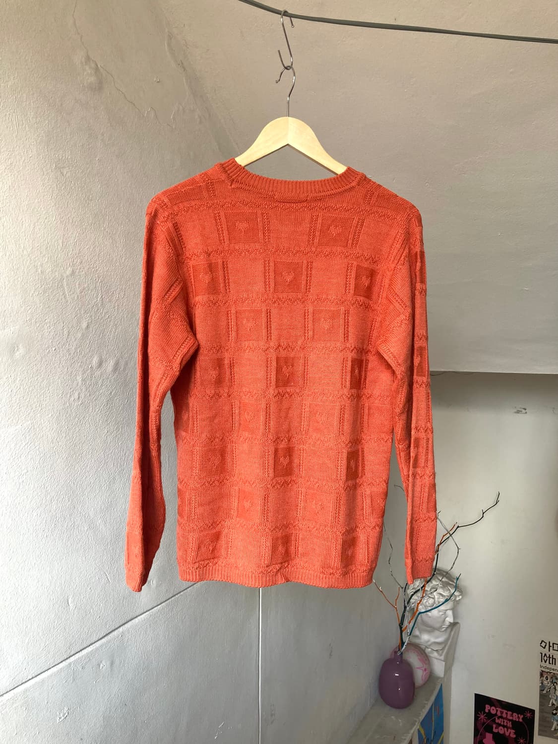 오렌지 하트무늬 코튼 니트 탑 상품이미지5