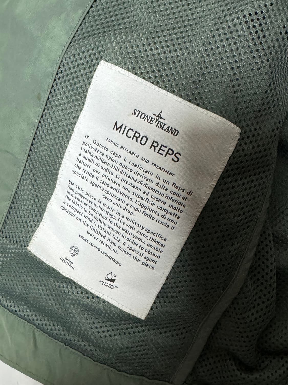 스톤아일랜드 MICRO REPS 카키 바람막이 자켓 상품이미지9
