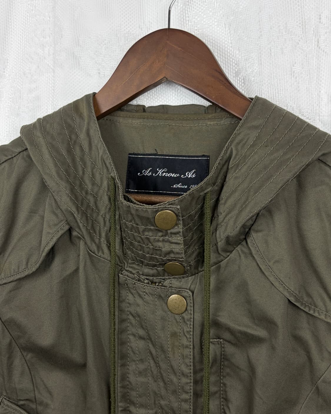 As Know As Khaki Hooded Field Jacket 상품이미지2