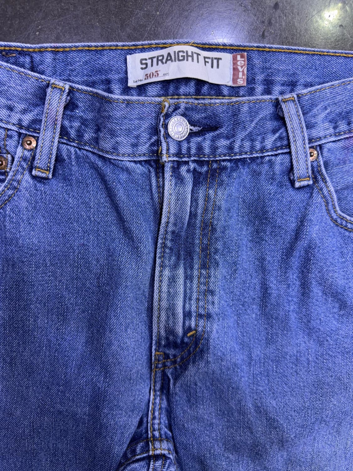 리바이스 505 레귤러 스트레이트핏 00's 워싱 데님팬츠 33 상품이미지5