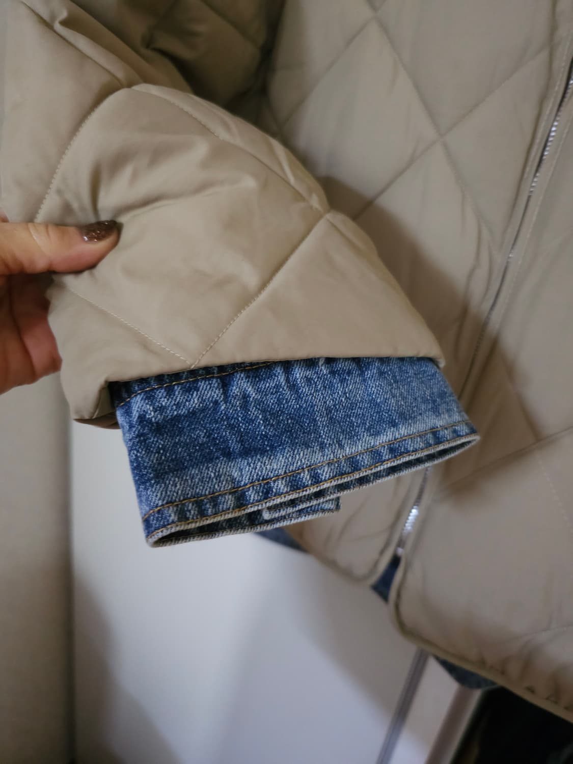 ab.f.z 퀼팅 자켓 데님 카라 상품이미지3