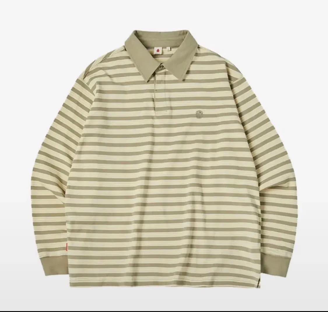 꼬미니노즈 RUGBY STRIPE T-SHIRT Khaki 상품이미지1