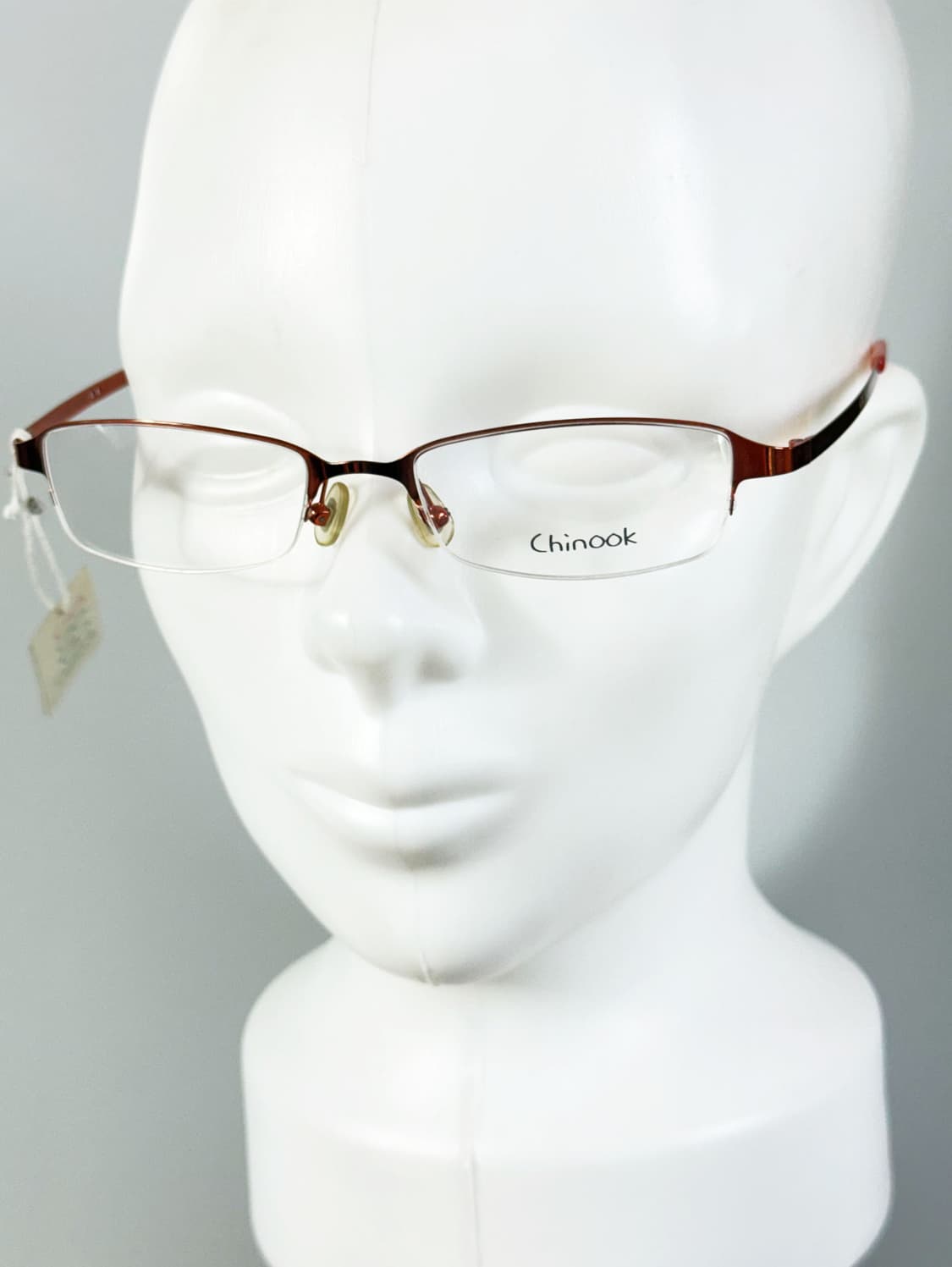 CHINOOK 오렌지 메탈 반무테 스퀘어 빈티지 안경 상품이미지8