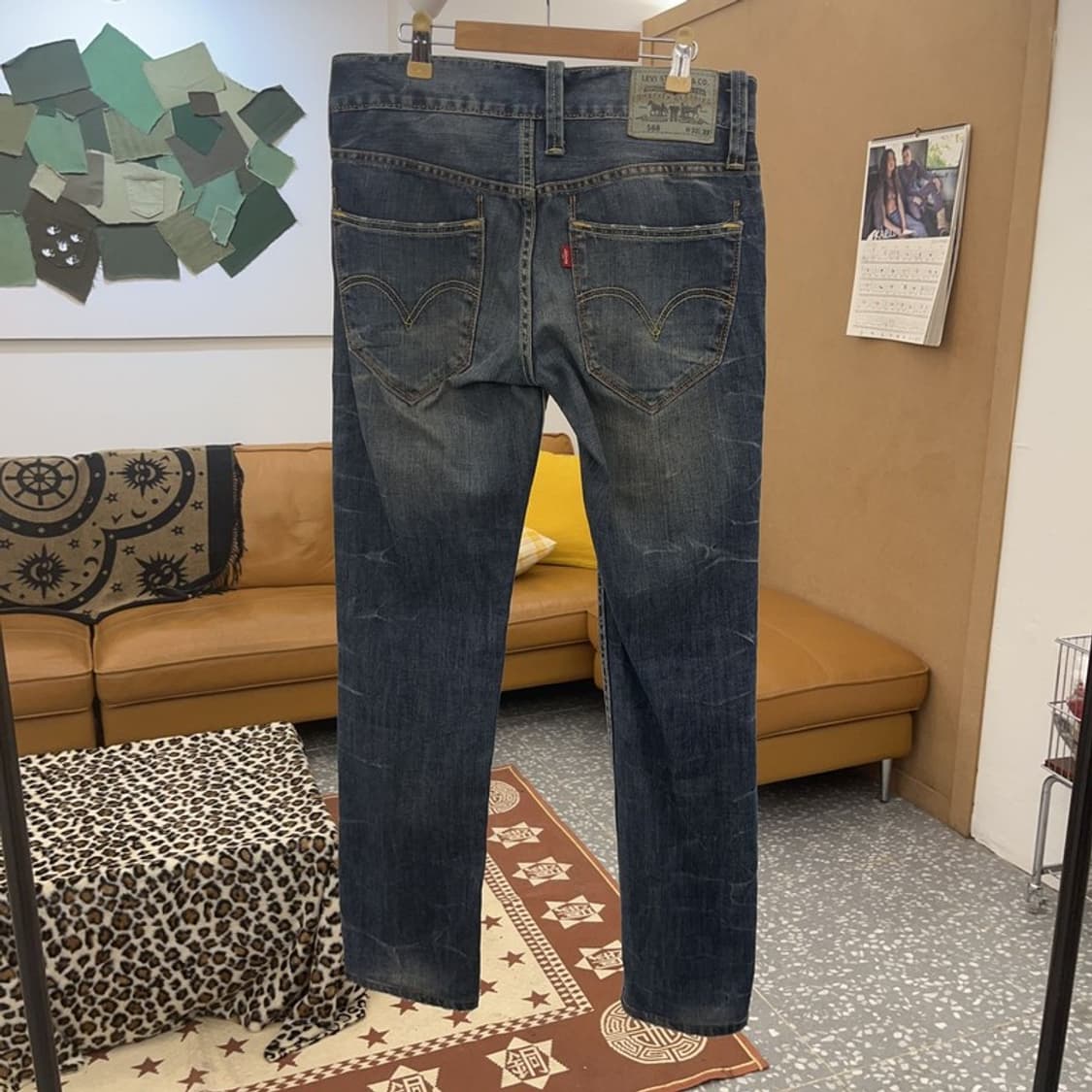 리바이스 568 빈티지 스트릿 크랙워싱 데님팬츠 32인치 C09163 상품이미지4