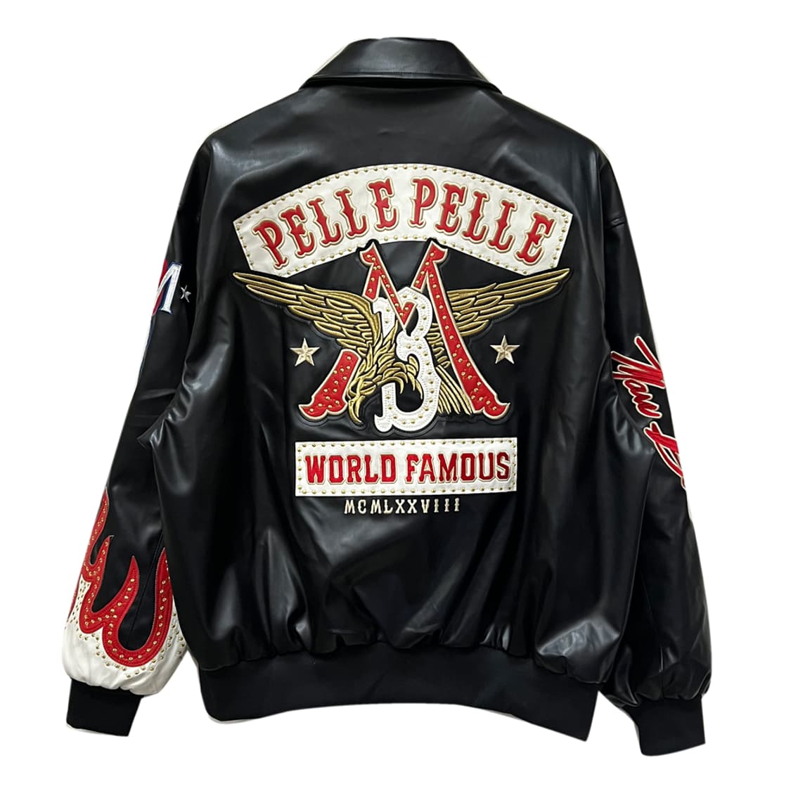 VTG 빈티지 펠레펠레 패치 레더 자켓 XL급 상품이미지3