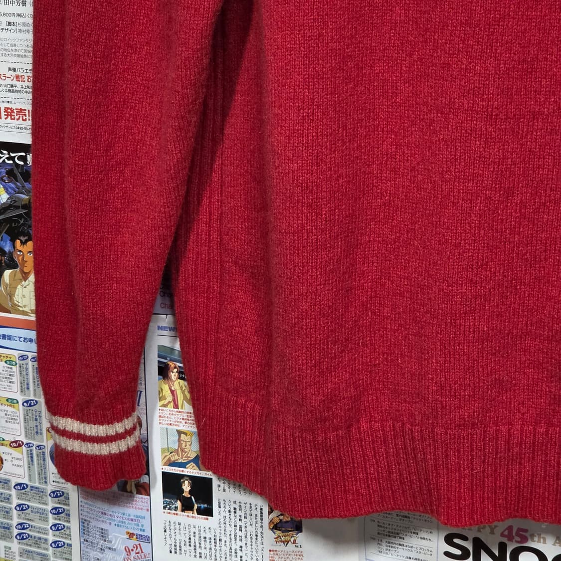 JPN 라일 앤스 스코트 레드 메론빵 단추 니트 상품이미지8