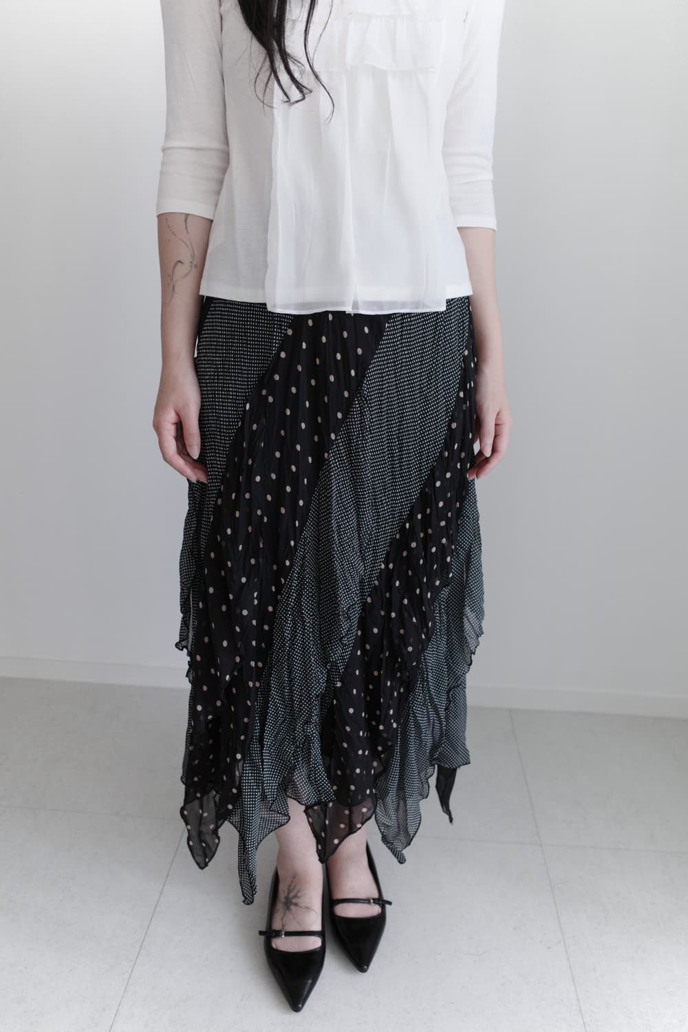 dot unbalanced skirt 상품이미지5