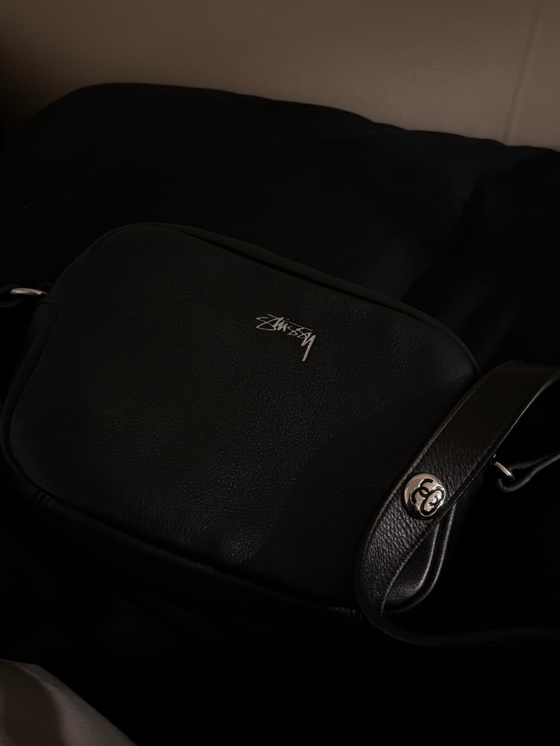 스투시 단종 가방 링크 레더 사이드 파우치 상품이미지2