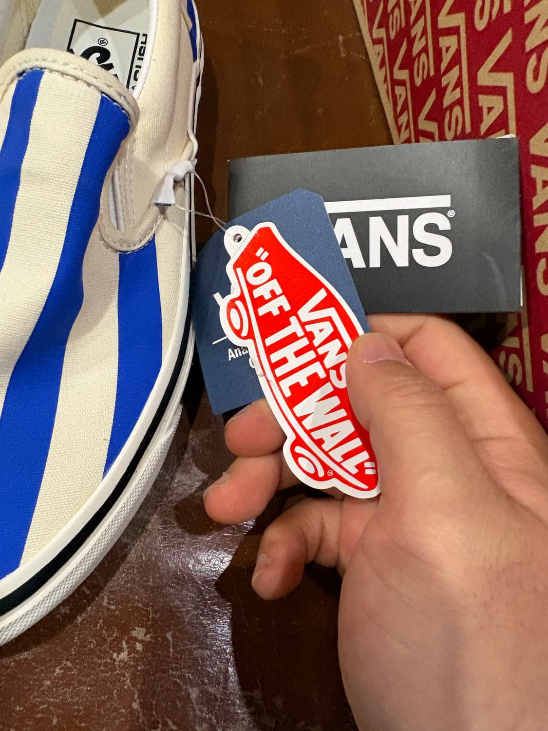 반스 슬립온 클래식 스트라이프 흰파 상품이미지2