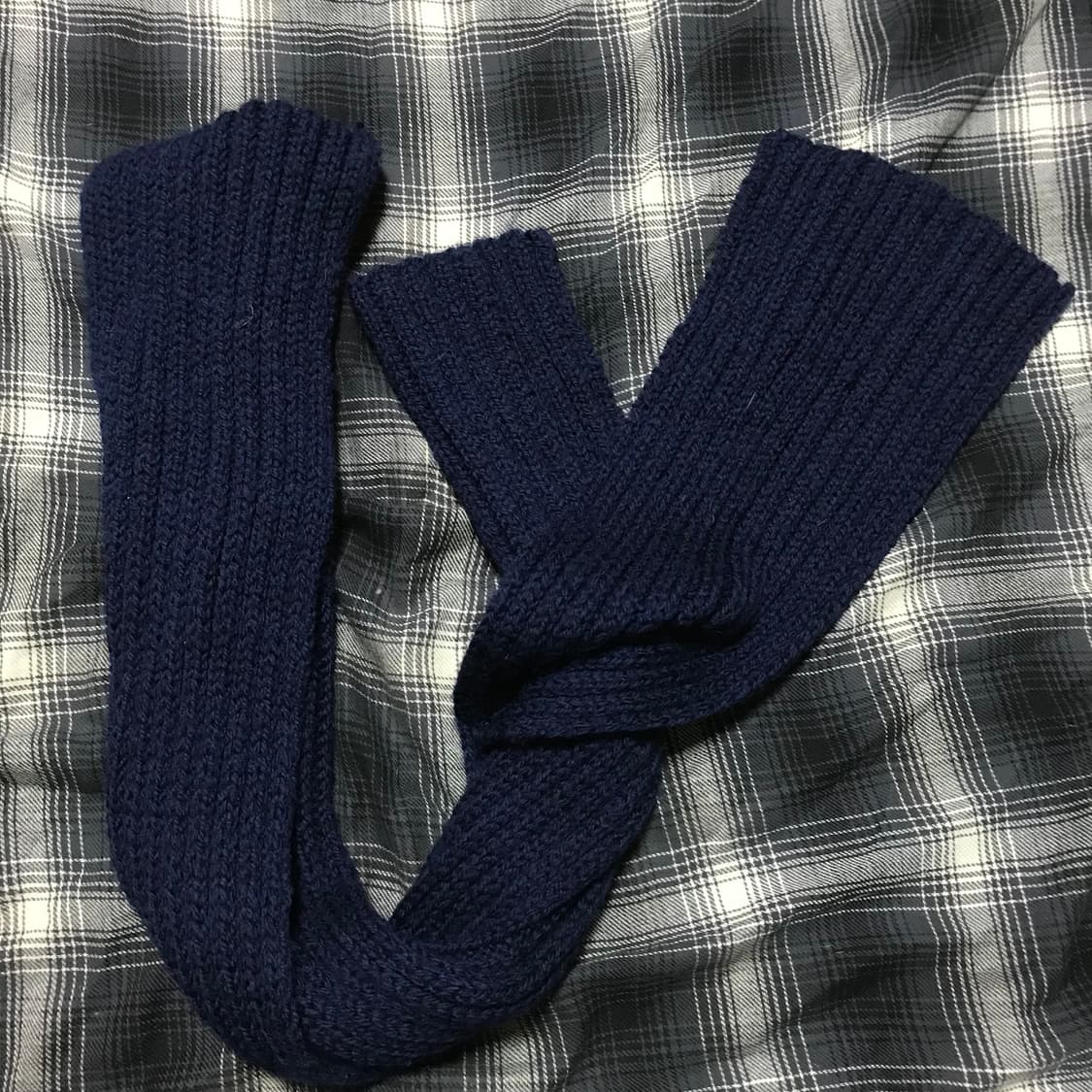 재팬 핸드메이드 뜨개질 머플러 네이비 상품이미지3