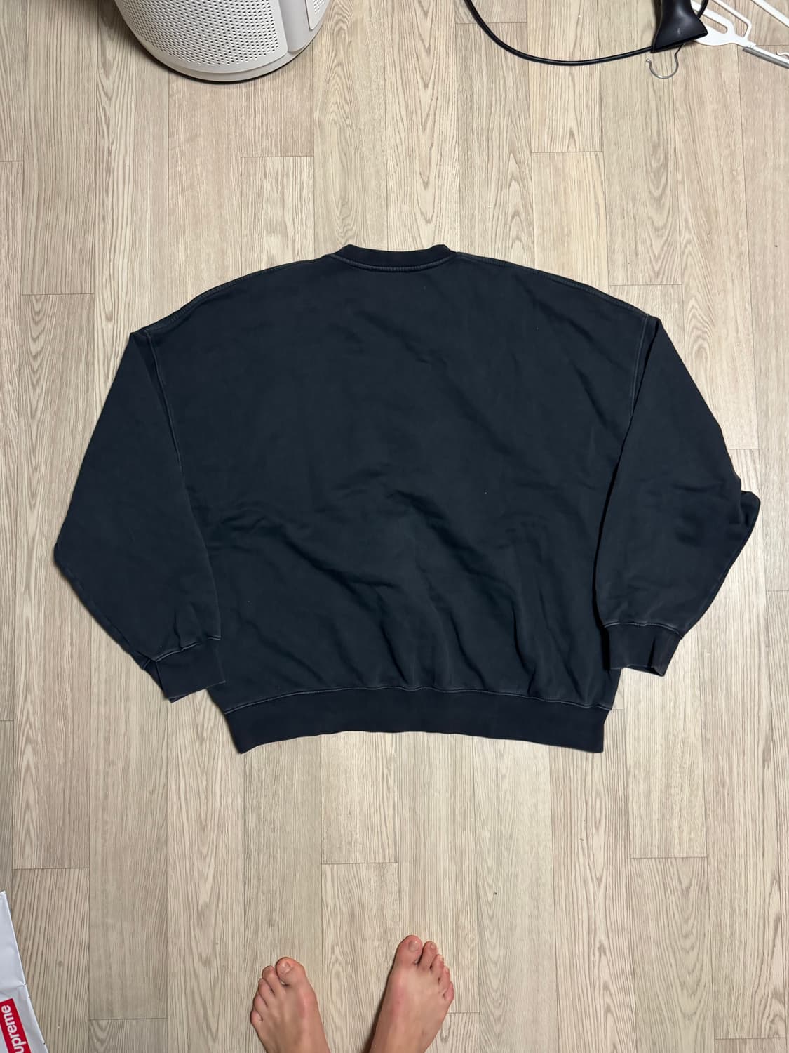 032c 오버사이즈 워시드 로고 스웻셔츠 블랙 상품이미지3