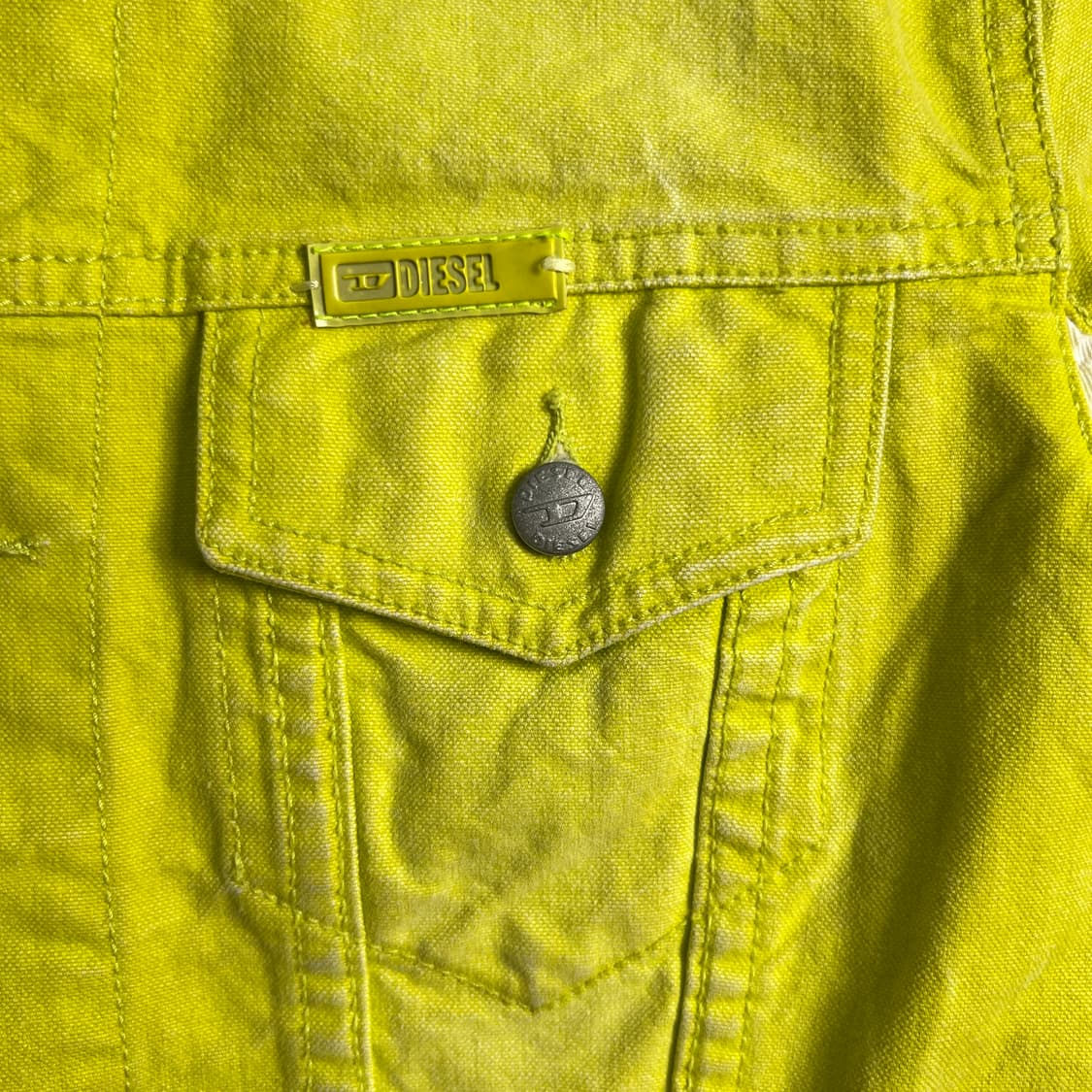 Diesel 디젤 옐로우 데님 트러커 자켓 M 상품이미지6