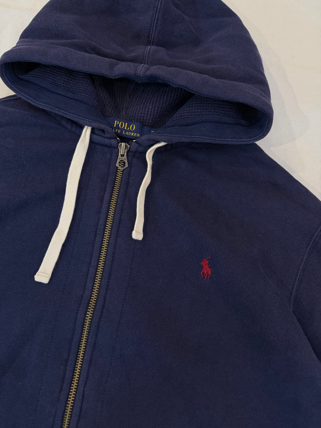 폴로 랄프로렌 와플 써멀 후드집업 네이비 상품이미지2