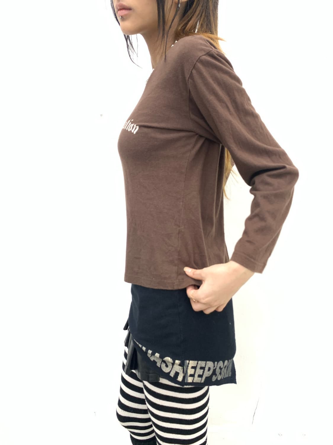 Brown y2k mood sleeve 상품이미지3