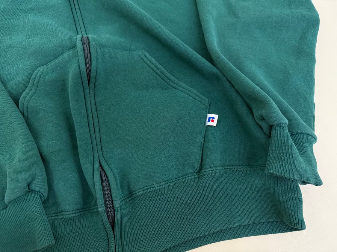 [XL] 90s 러셀 애슬레틱 포레스트 그린 집업 후드 상품이미지3