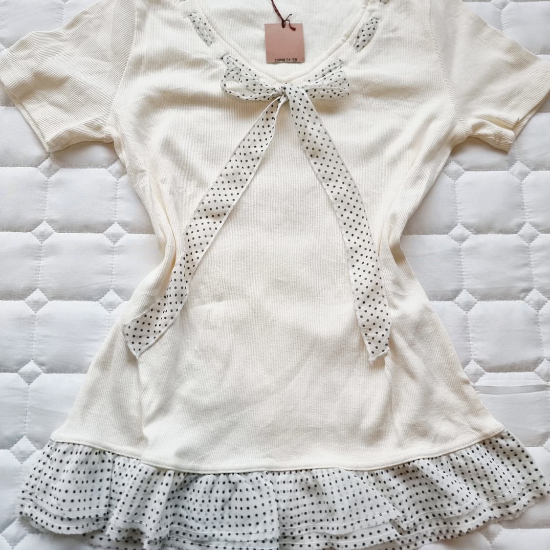 도트 리본 프릴 롱티 상품이미지2