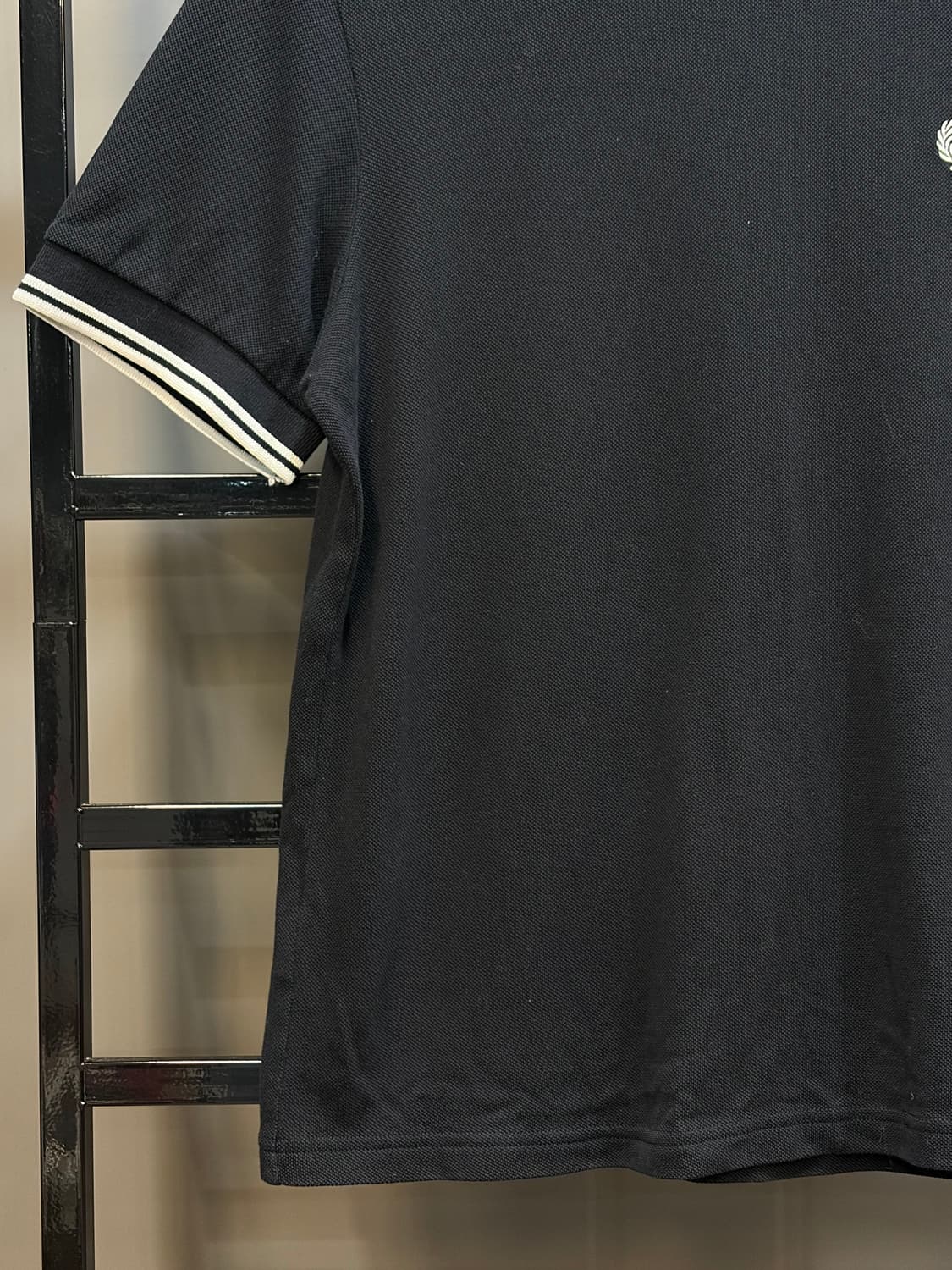 [EUR38/S~M] 프레드페리 트윈팁 크루넥 피케 티셔츠 블랙 4.5 상품이미지4