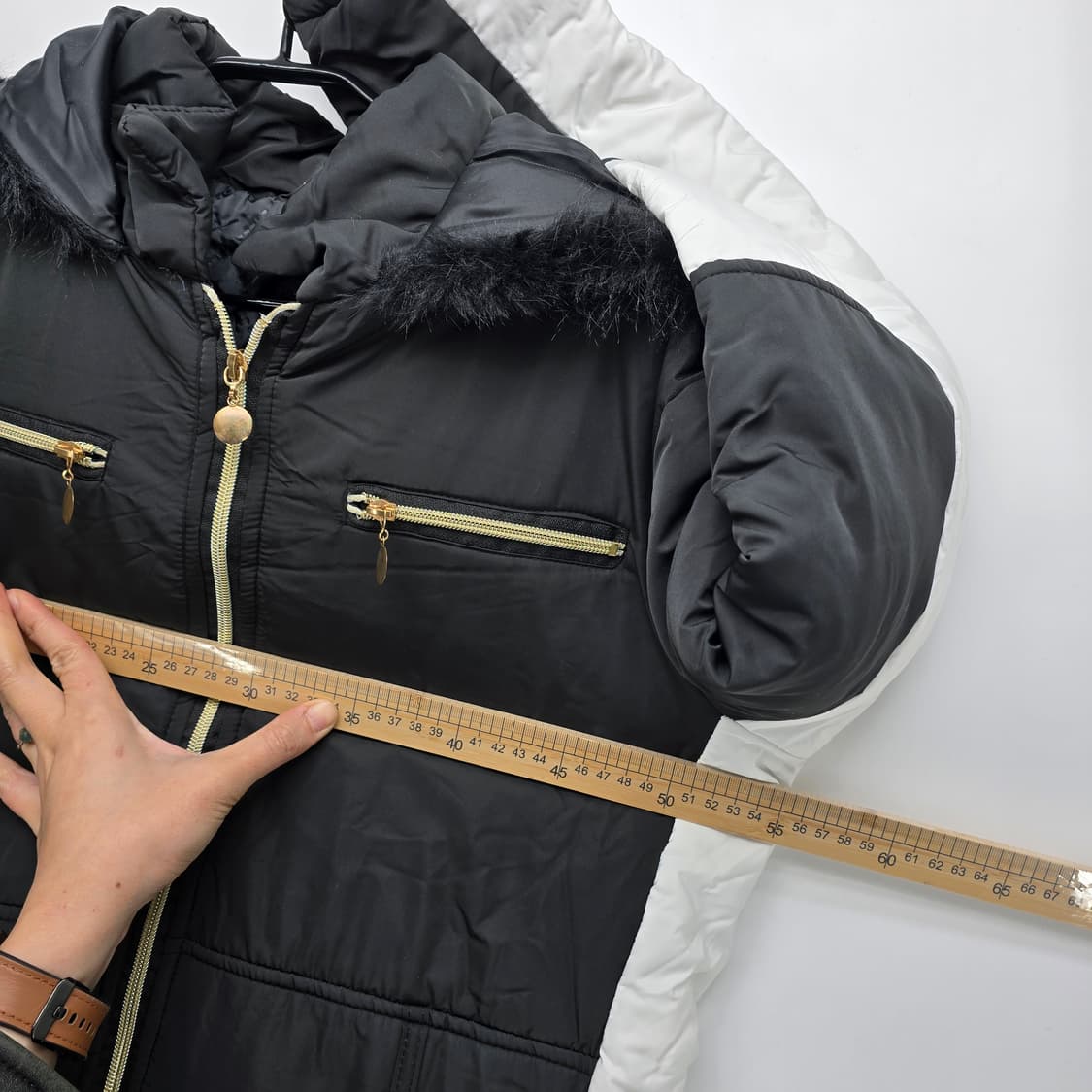 블랙 스키 점프수트 후드 퍼 여성용 상품이미지8