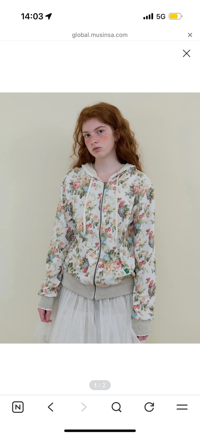 노컨텐츠 234. Flower Lace Zip-Up _ Ivory 상품이미지1