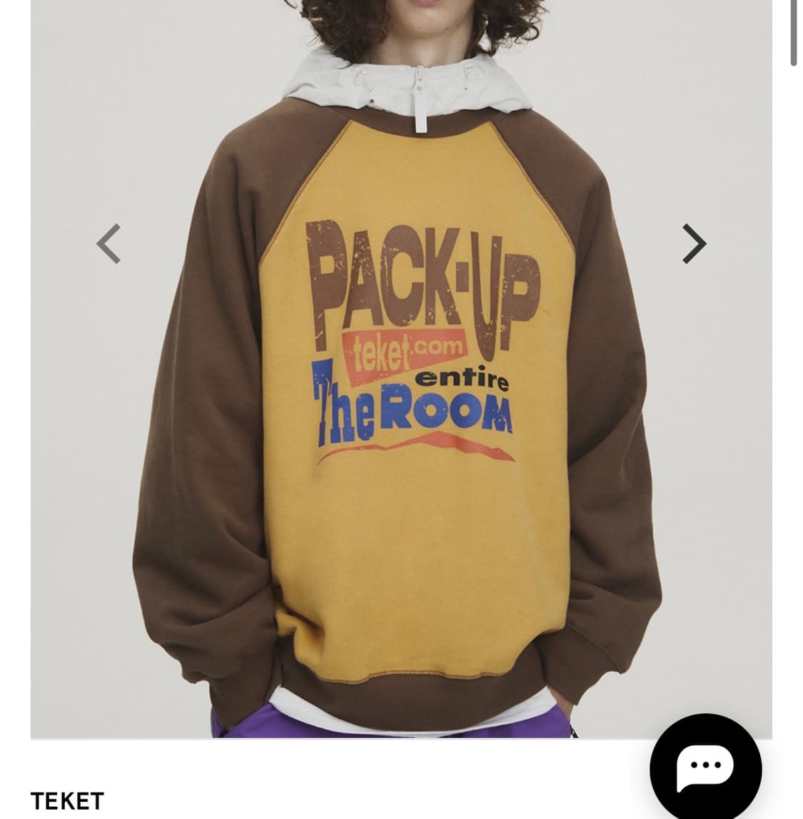 [L] 테켓 pack-up 스웻셔츠 맨투맨 옐로우 상품이미지1