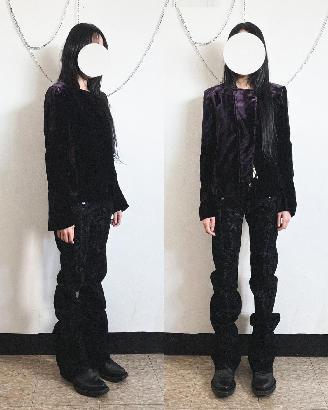 rare* 90s 베르사체 데드스탁 맥시 플레어 벨루어팬츠 상품이미지2