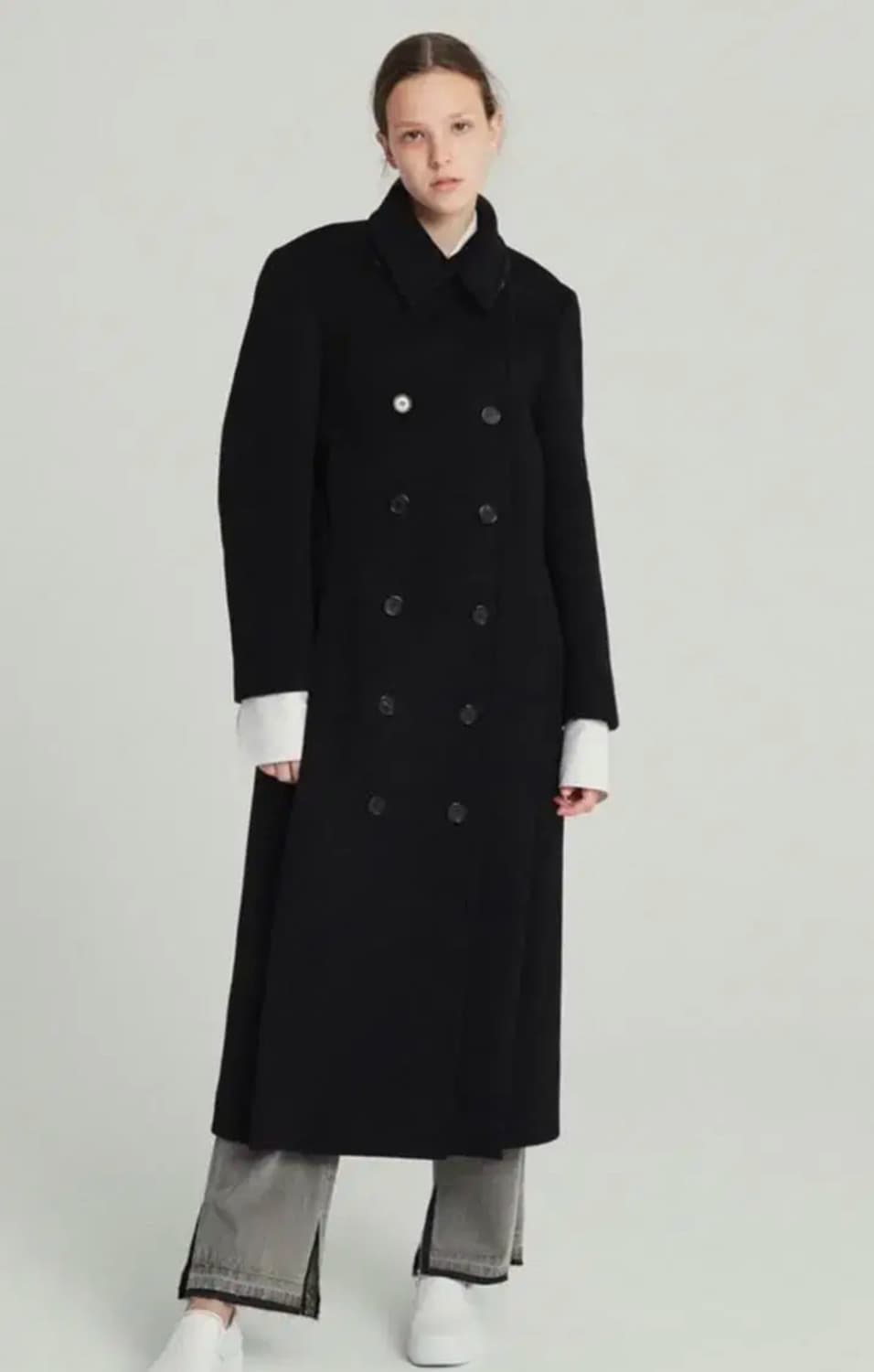 렉토 더블 브레스트 롱코트 (수지코트 / 착용샷있음) 상품이미지1