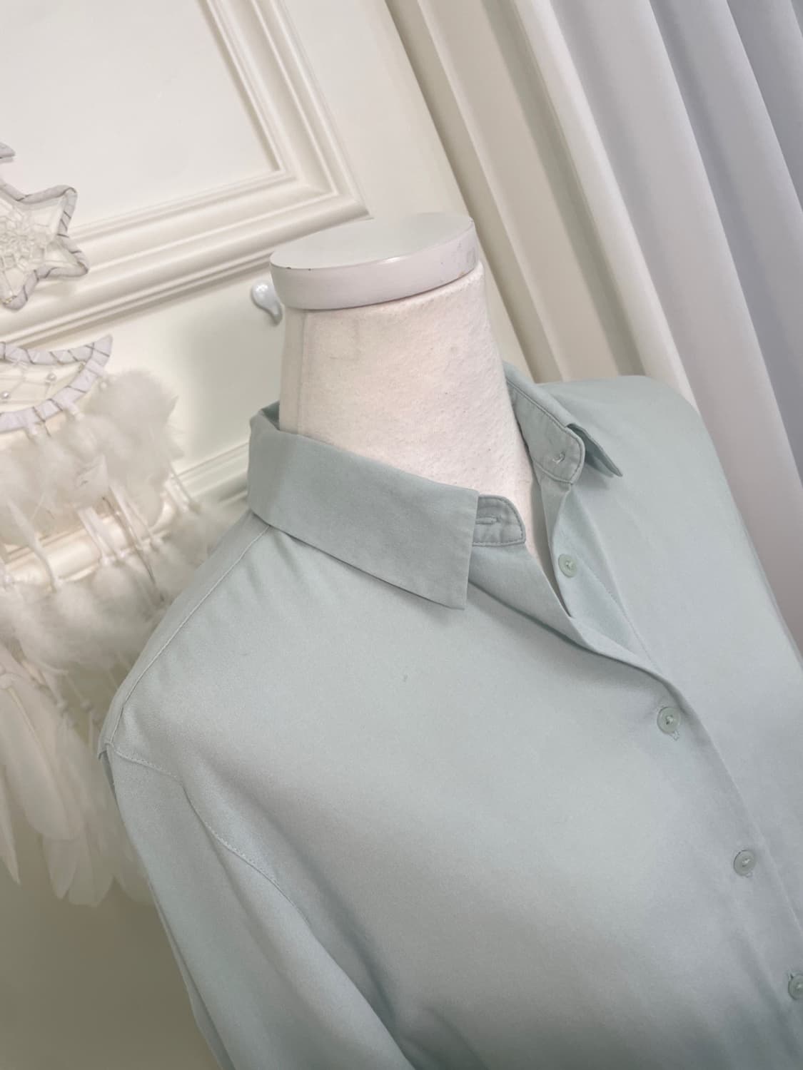 mint back pleats basic shirt 상품이미지6