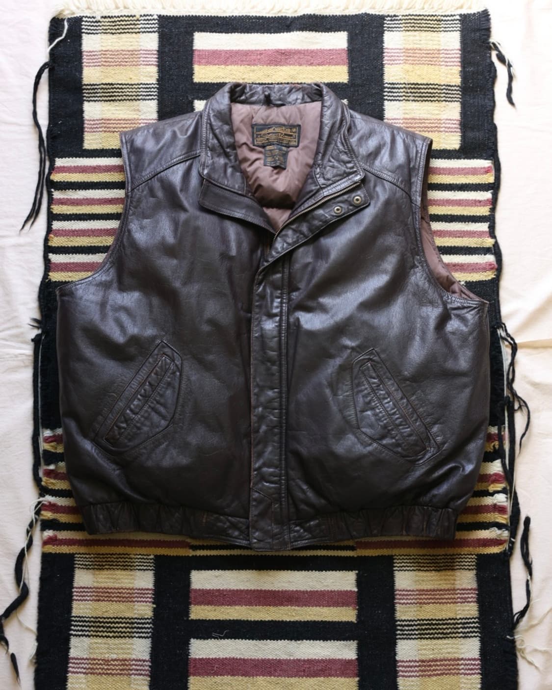 에디바우어 90s 구스다운 라이닝 레더 베스트 상품이미지1