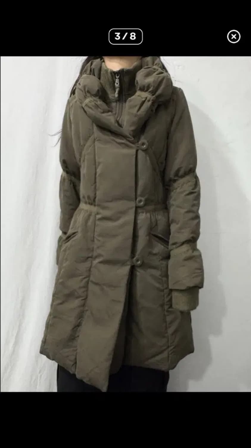 빈티지 카키 패딩 상품이미지3