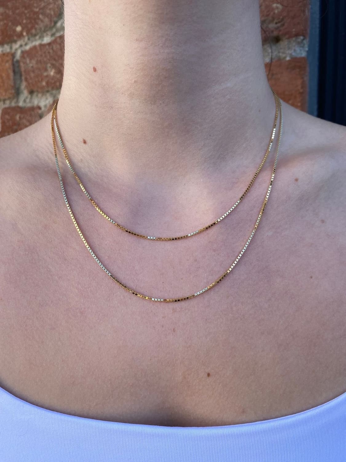 18k 골드필드 박스체인 17.7인치 목걸이 상품이미지2