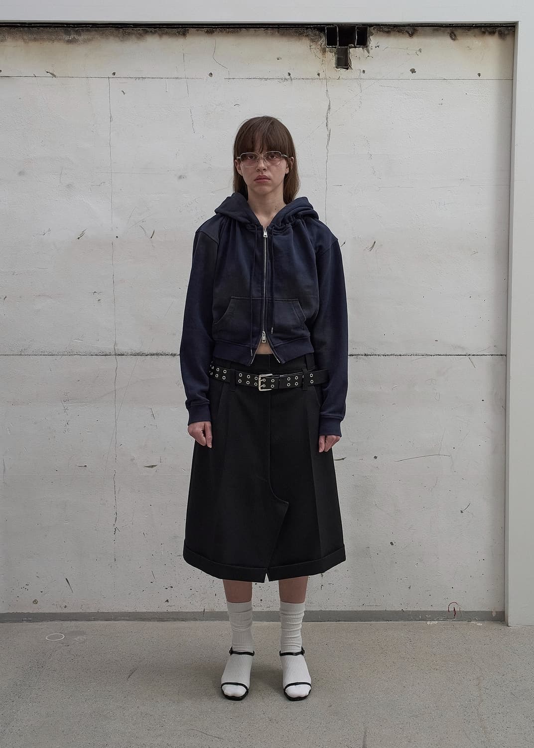 lcdc 셔링 후드집업 네이비  상품이미지1