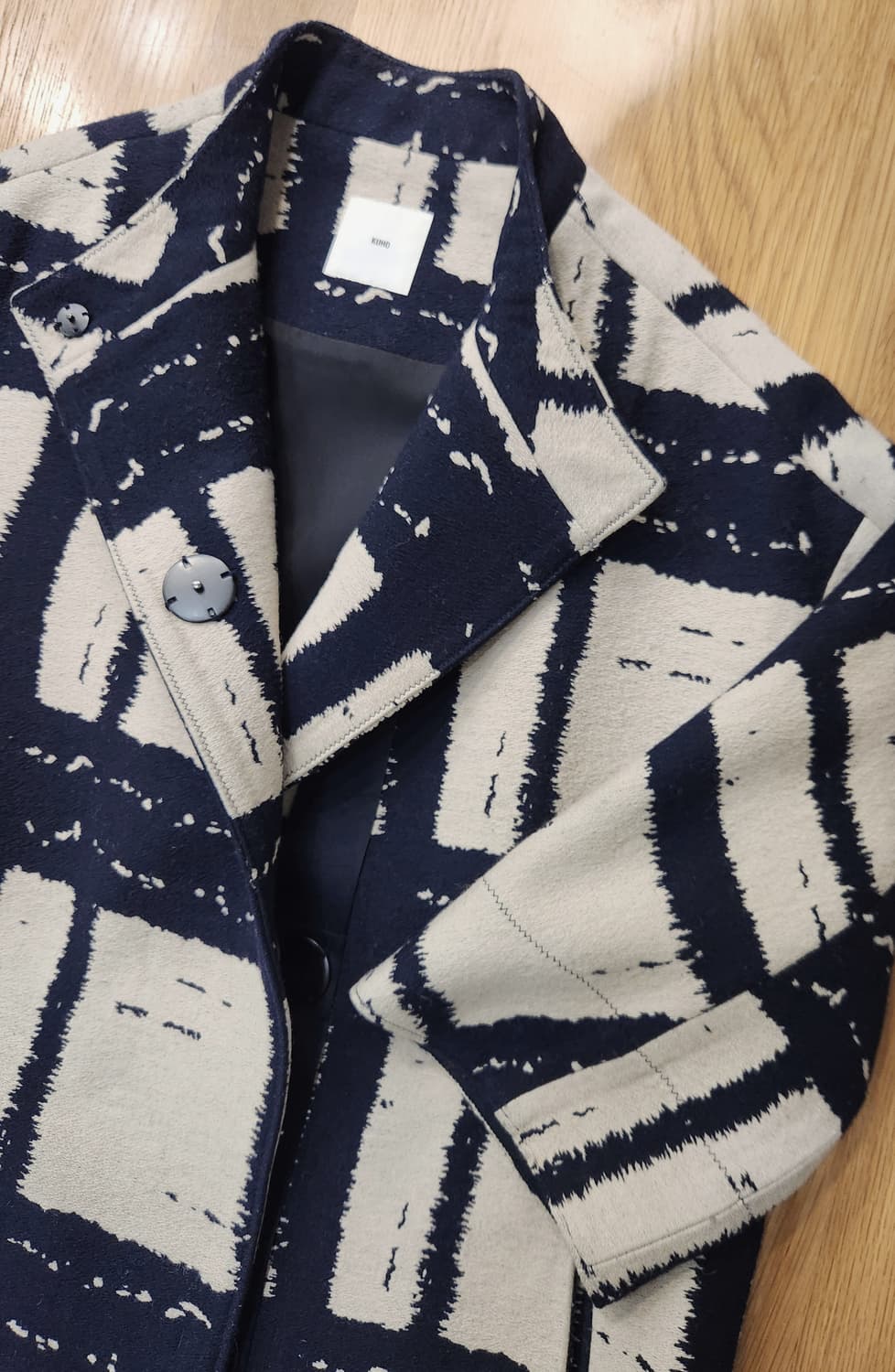 KUHO구호 붓터치패턴 7부소매 롱코트 상품이미지8