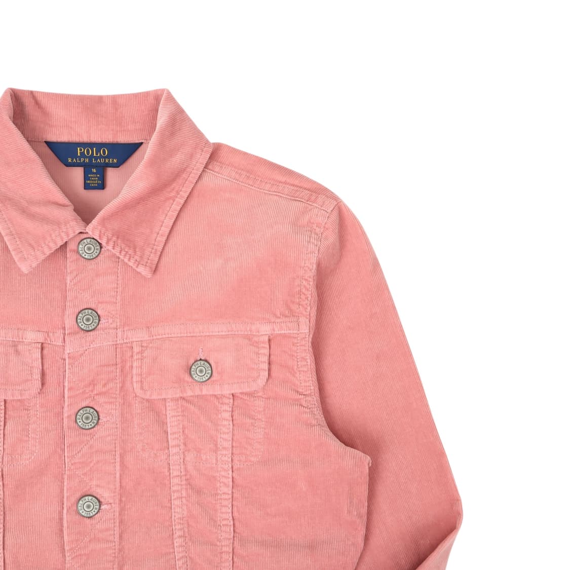 폴로 랄프로렌 라이트 핑크 코듀로이 크롭 자켓 상품이미지2